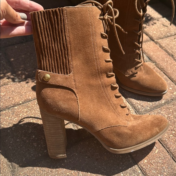 Michael Kors Tan Suede Ankle Boots - Picture 2 of 6